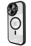 Apple iPhone 11 Kılıf Teleskop Lens Magsafe Silikon Kapak - Siyah-1