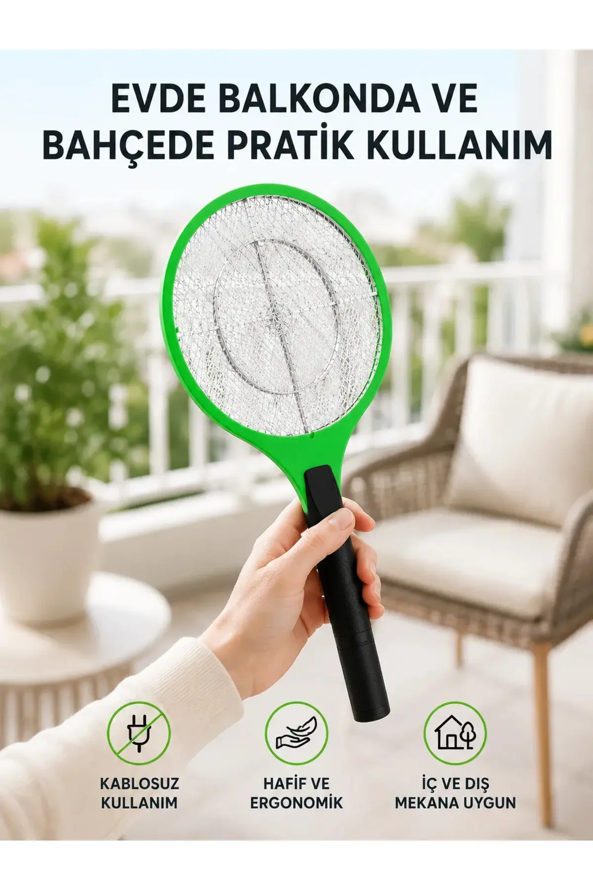 Pil ile Çalışan Elektronik Sinek Öldürücü – Çocuk ve Evcil Hayvan Dostu Tasarım