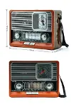 Nostaljik Vintage Radyo Taşınabilir Bluetooth Bağlantılı Hoparlör Radyo-3