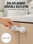 4 Adet Bebek Güvenlik Dolap Kilidi Çift Taraflı Bantlı Kolay Montajlı Emniyet Seti Yeni Nesil-1