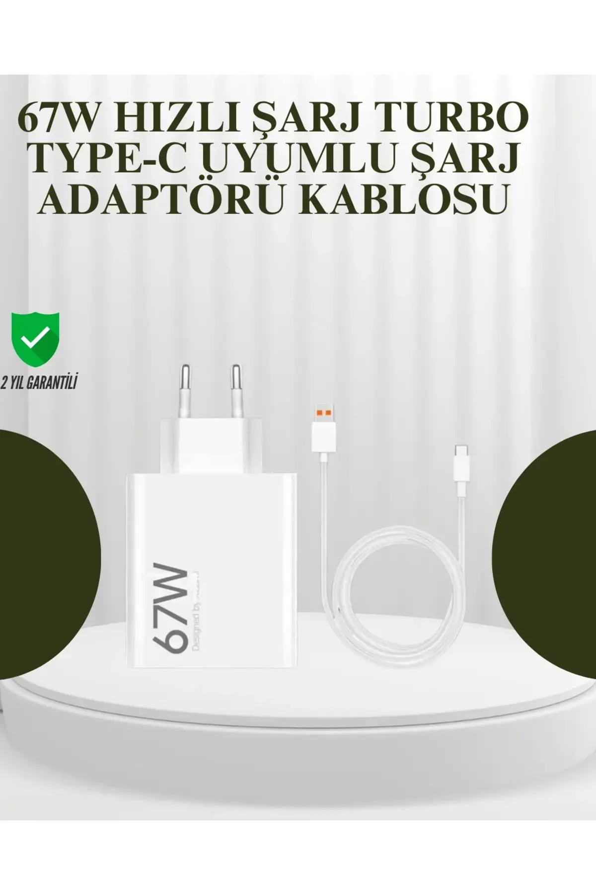 67W Güçlü Şarj Adaptörü ve Turbo Kablo Uzun Ömürlü Dayanıklı Tasarım