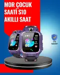 S10 Mor Akıllı Çocuk Saati Geçş Konum ve Acil Durum Uyarılı-1