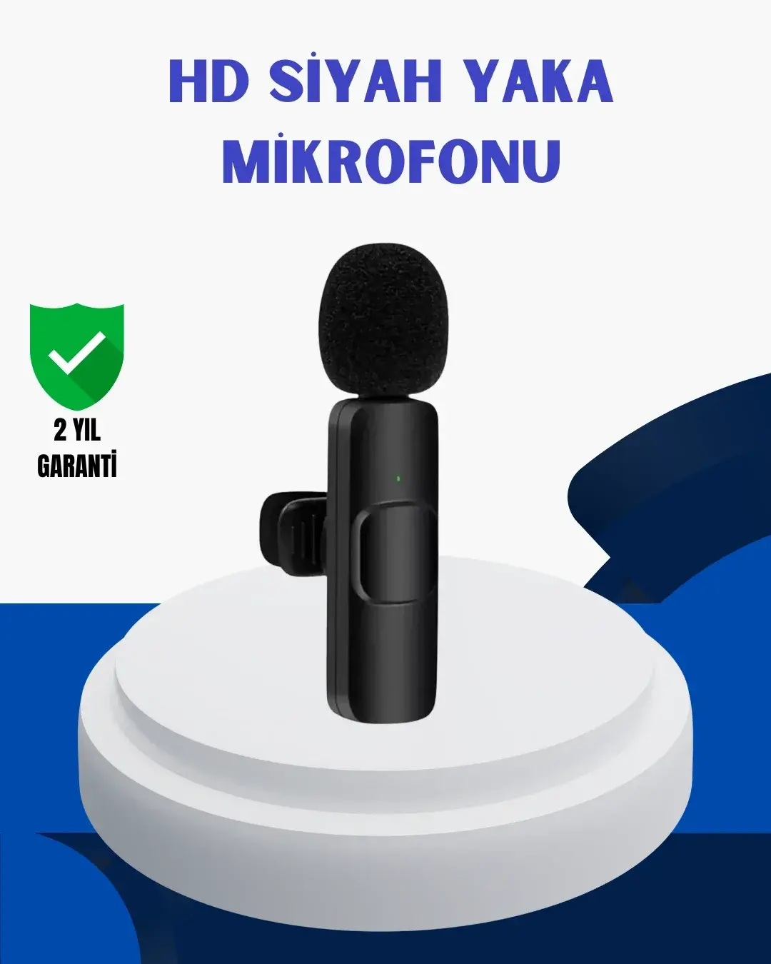 iPhone İçin Çift krofonlu Telsiz Yaka krofonu 360 Derece HD Ses