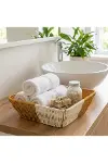 Kare Çift Renkli Plastik Rattan Ekmek ve Meyve Sepeti - Çok Amaçlı Banyo ve Mutfak Düzenleyici - Yık-2