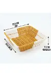 Kare Çift Renkli Plastik Rattan Ekmek ve Meyve Sepeti - Çok Amaçlı Banyo ve Mutfak Düzenleyici - Yık-5