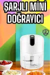 Şarjlı Portatif Doğrayıcı Mini Pratik Rondo El Doğrayıcı Üç Bıçaklı Çelik Bıçaklı-1