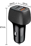 Araç İçi Hızlı Şarj Soketi 38W Oto Çakmaklık Type-C Araba Çakmaklık-4