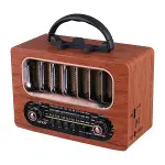 Orta Boy Retro Ahşap Tasarım Bluetooth Hoparlörlü Radyo – FM/AM Destekli, Şarjlı ve Taşınabiliri Rad-2