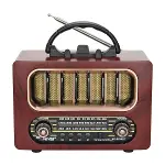 Orta Boy Retro Ahşap Tasarım Bluetooth Hoparlörlü Radyo – FM/AM Destekli, Şarjlı ve Taşınabiliri Rad-1
