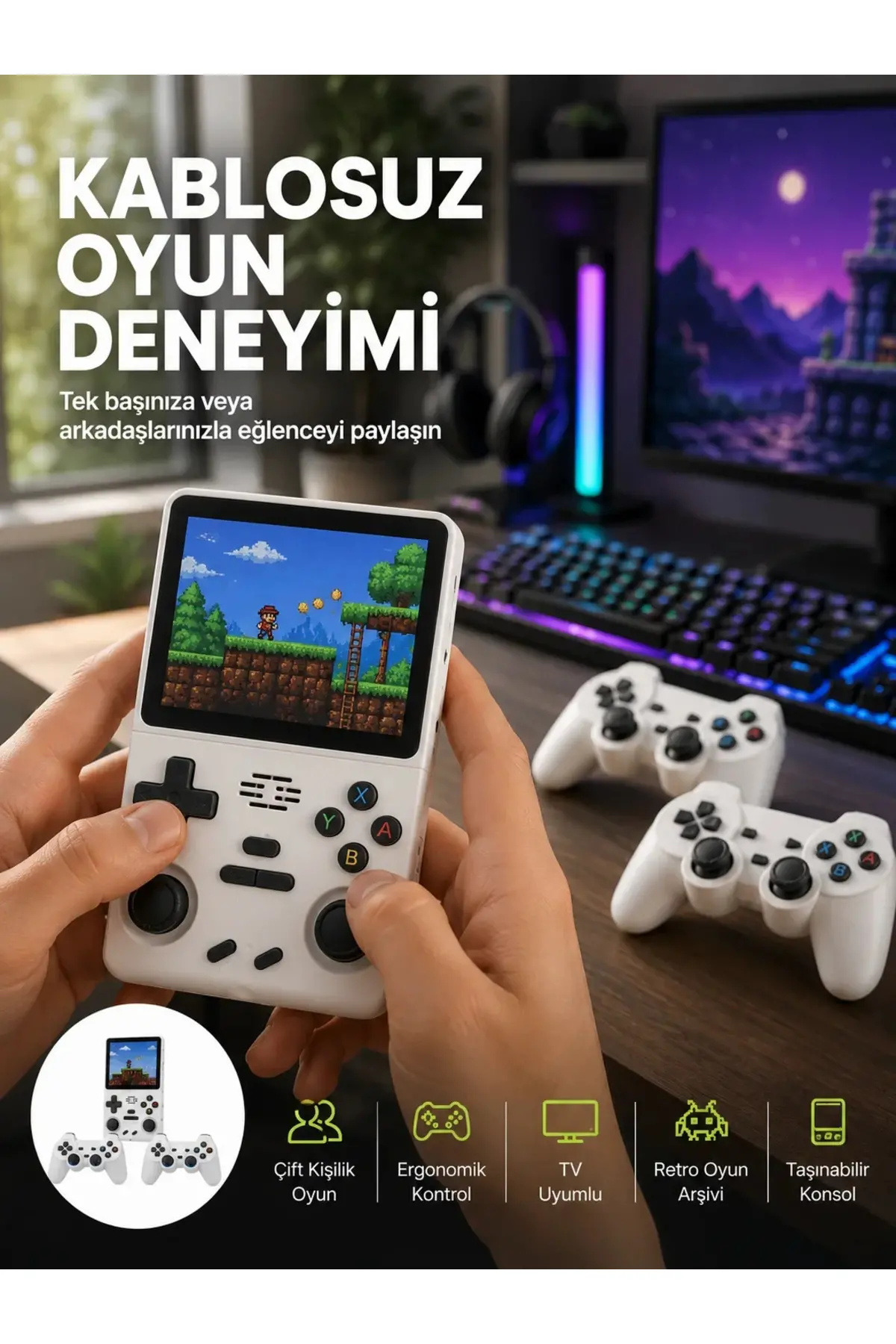 HDMI Destekli Kablosuz Oyun Konsolu 10.000 Oyun Yeni Nesil
