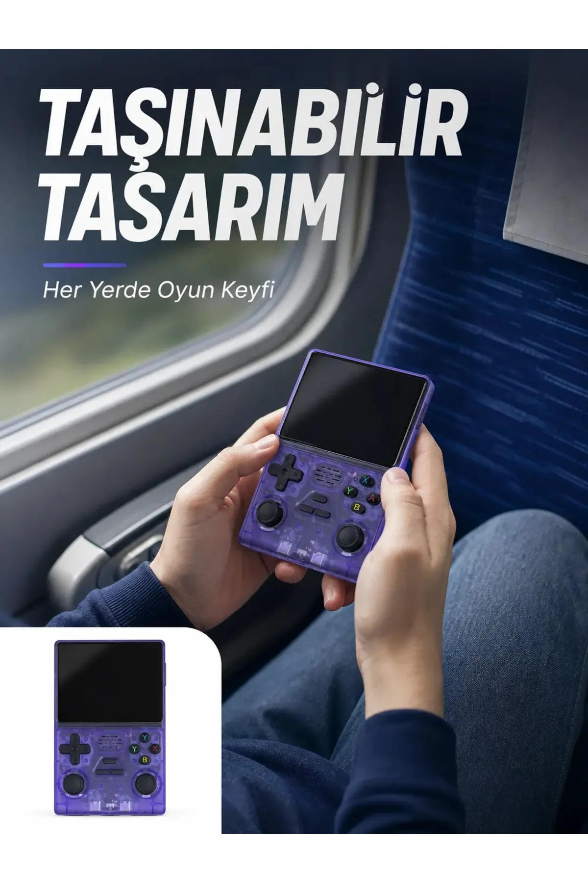Kablosuz Kollu 3.5 İnç IPS Ekranlı Retro El Oyun Konsolu