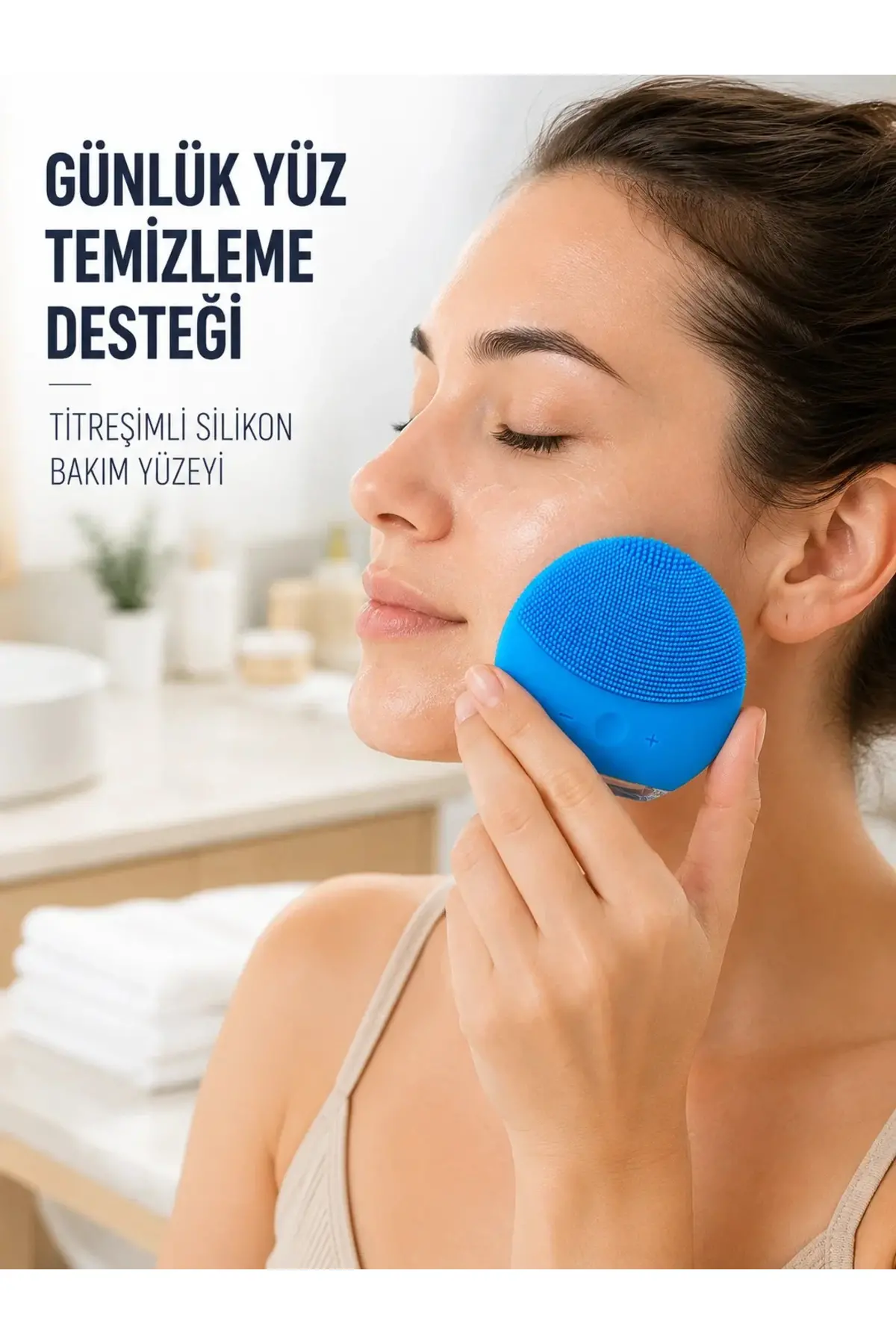 Şarjlı Yüz Temizleme Cihazı Yumuşak Silikon Titreşimli Cilt Bakım Fırçası