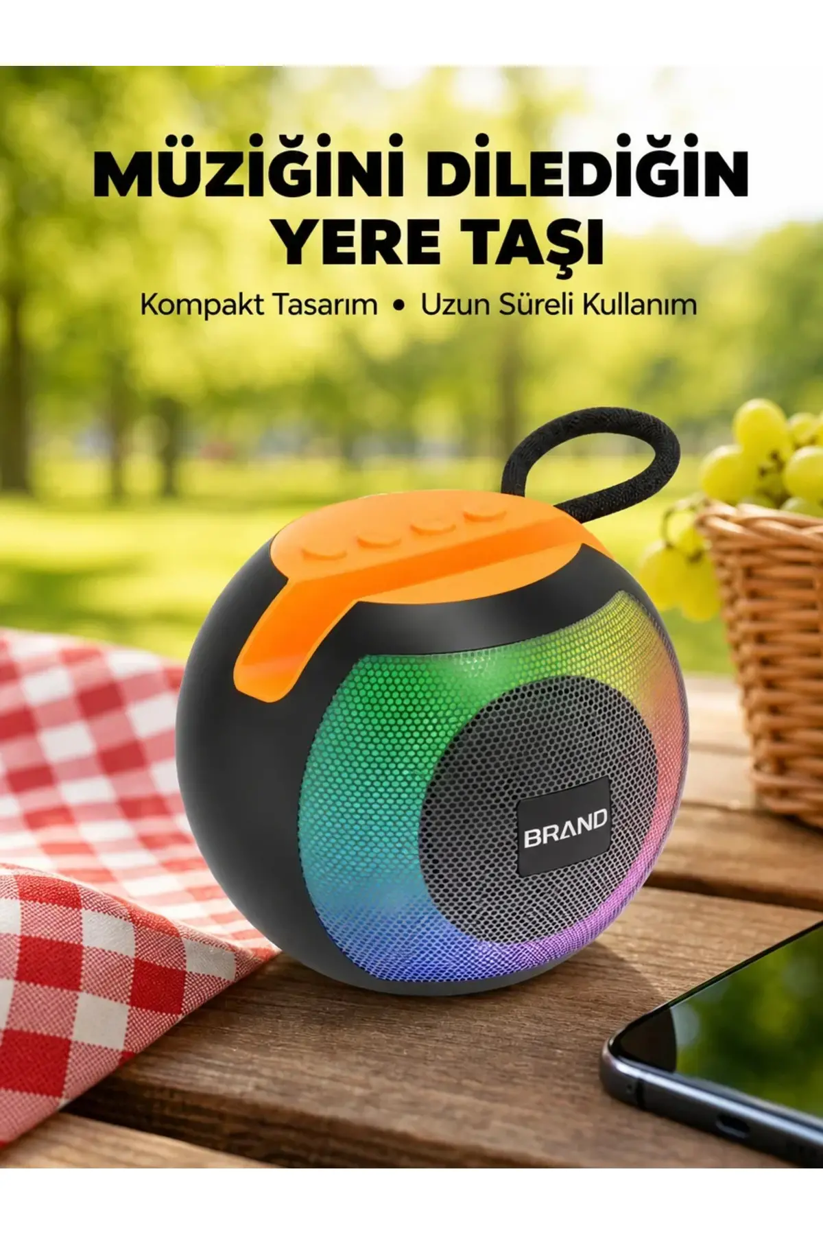 RGB Led Işıklı Güçlü Baslı Kablosuz Hoparlör Yeni Nesil