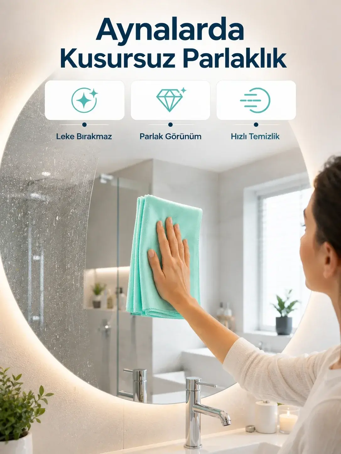 Cam Tezlik Bezi Yüksek Eci krofiber Bez Cam Ayna ve Vitrin Tezliği