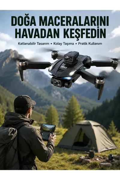 Canlı Görüntü Aktarımlı Çift Kameralı Uzaktan Kumandalı Drone