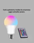 RGB Uzaktan Kumandalı LED Ampul 16 Renkli A Kalite-4