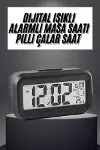 Gece Dijital Masa Saati Dijital Alarmlı Led Ekran Pilli Çalar Saat-2