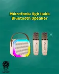 İki krofonlu Renkli LED Işıklı Karaoke Cihazı-1