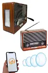 Saatli Fenerli Bluetooth Nostaljik Radyo AUX SD USB Girişli Bluetooth Hoparlör-2