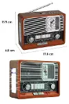 Saatli Fenerli Bluetooth Nostaljik Radyo AUX SD USB Girişli Bluetooth Hoparlör-4