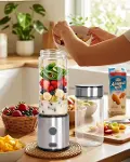 Taşınabilir Cam Blender 450 ml 350 ml Çift Hazneli Smoothie Blender-1
