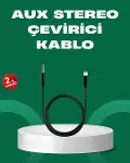 Lightning to 3.5mm Aux Ses Dönüştürücü Kablo 1 Metre Stereo Uyumlu-1