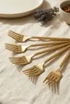 6'lı Lüks Gold Paslanmaz Çelik Yemek Çatalı Seti (21 cm)-4