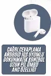 2025 Model Çağrı Cevaplayabilen Bluetooth Kulaklık Beyaz Dokunmatik Kontrol-1