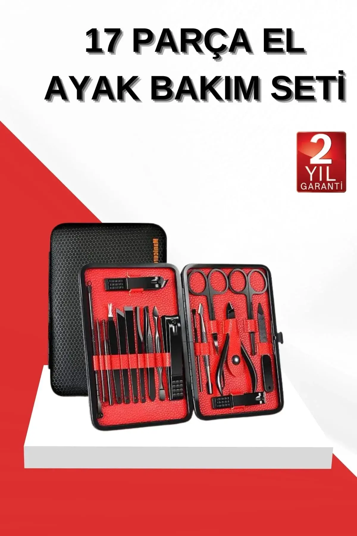 17 Parça Manikür Seti El ve Ayak Bakımı Törpü Cımbız Tırnak Tezleme