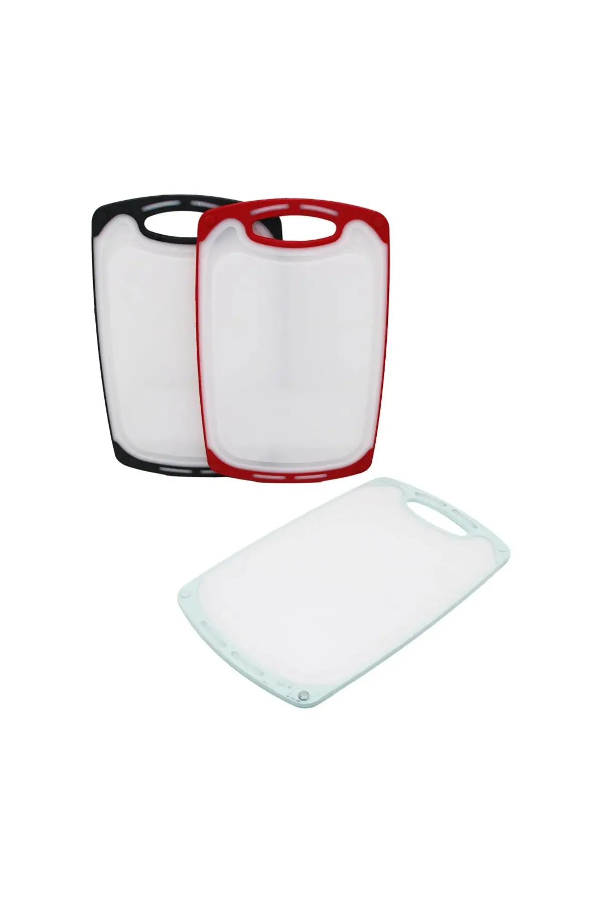 40X24CM Büyük Plastik Kesim Panosu Kaymaz Silikon Kenarlık - 10MM Kalınlık