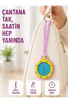 Anahtarlık Çanta Charmı Askılı og Dekoratif Saat Pembe-1
