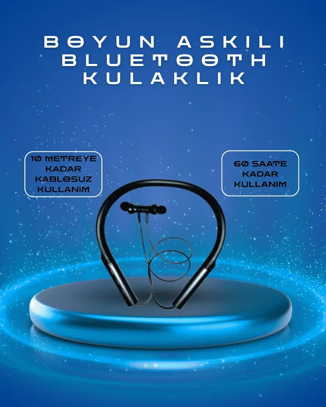 Polygold PG-100 Type-C Şarjlı Bluetooth Kulaklık – Boyun Askılı, Uzun Pil Ömürlü, krofonlu