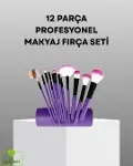 Ultra Yumuşak 12’li Makyaj Fırça Seti – Dökülme Yapmaz, Dalin Şampuan ile Tezlenebilir-1