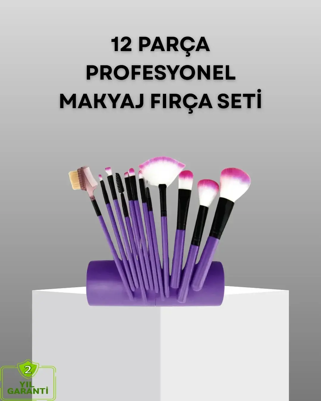 Ultra Yumuşak 12’li Makyaj Fırça Seti – Dökülme Yapmaz, Dalin Şampuan ile Tezlenebilir
