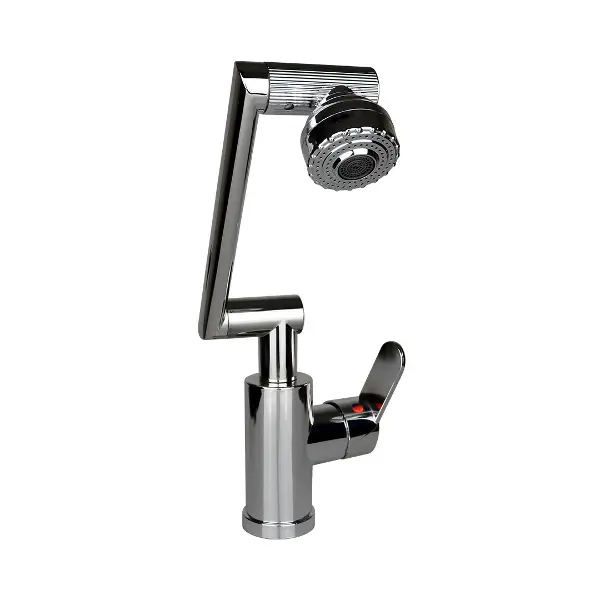 KROM RENKLİ SERT PLASTİK - 1080 DERECE DÖNEBİLEN ÇOK FONKSİYONLU MUSLUK BATARYA KTX-3309 (4745)