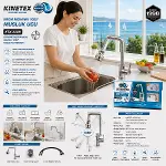 KROM RENKLİ SERT PLASTİK - 1080 DERECE DÖNEBİLEN ÇOK FONKSİYONLU MUSLUK BATARYA KTX-3309 (4745)-2