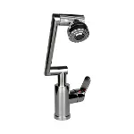 KROM RENKLİ SERT PLASTİK - 1080 DERECE DÖNEBİLEN ÇOK FONKSİYONLU MUSLUK BATARYA KTX-3309 (4745)-1