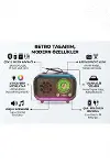 Retro Bluetooth Radyo Hoparlör USB TF Kart AUX FM Taşınabilir Nostaljik Tasarım-4