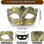 Altın Renk Eskitme Maskeli Balo Maskesi – Venedik Tarzı Parti Maskesi-1