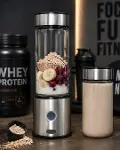 Çift Hazneli Cam Blender USB Şarjlı Smoothie ve Buz Kırıcı Blender-1