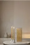 4'lü Lüks Burgu Şamdan Mumu 26 cm - Damlatmaz Spiral Dekoratif Mum Seti-3