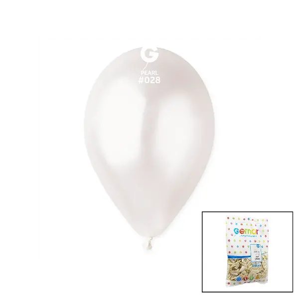 GM-110-28 METALİK - BEYAZ BALON 11'' - 28CM - 100 PARÇA