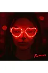 Kırmızı LED Işıklı Kalp Gözlük – 3 Modlu Parti - Glow Gözlüğü-1