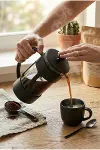350 ml Borosilikat Cam French Press & Siyah Modern Kahve Ve Bitki Çayı Demleme Gereci-3