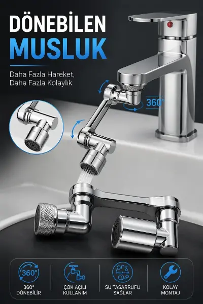 Dönebilen Musluk Özel Su Akış Tasarımı