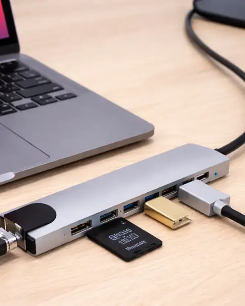 USB C Çoklu Port Adaptör HD USB Ethernet SD Kart Hub