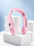 Pembe Boyun Tipi Fan USB Şarjlı Hafif Tasarım Güçlü Hava Üflemeli Serinletici-2