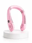 Pembe Boyun Tipi Fan USB Şarjlı Hafif Tasarım Güçlü Hava Üflemeli Serinletici-4