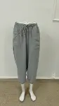 Kadın Beli Lastikli Bağcıklı Düğme Detaylı Pantolon-4