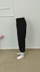 Kadın Beli Lastikli Bağcıklı Düğme Detaylı Pantolon-5